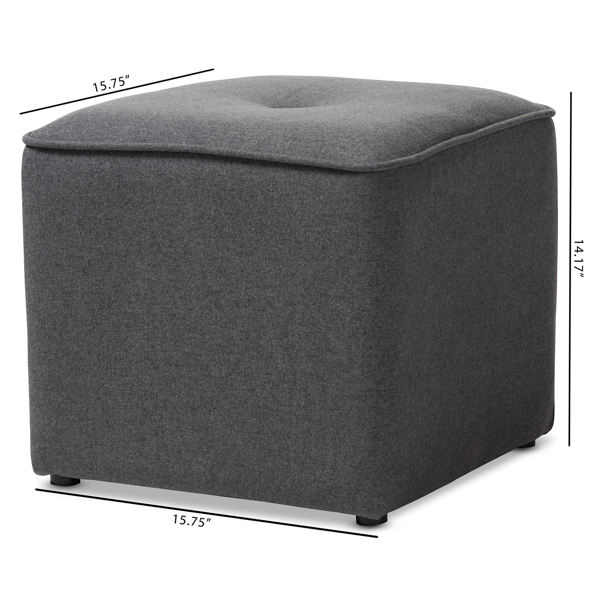 Corinne Modern and Contemporary Dark Grey Fabric Upholstered Ottoman