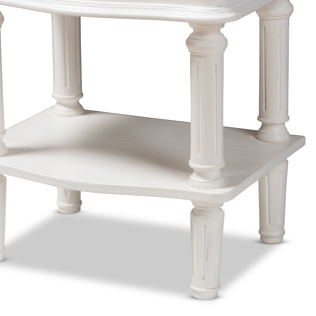 Audrey Country Cottage Farmhouse White Finished 2-Drawer Nightstand