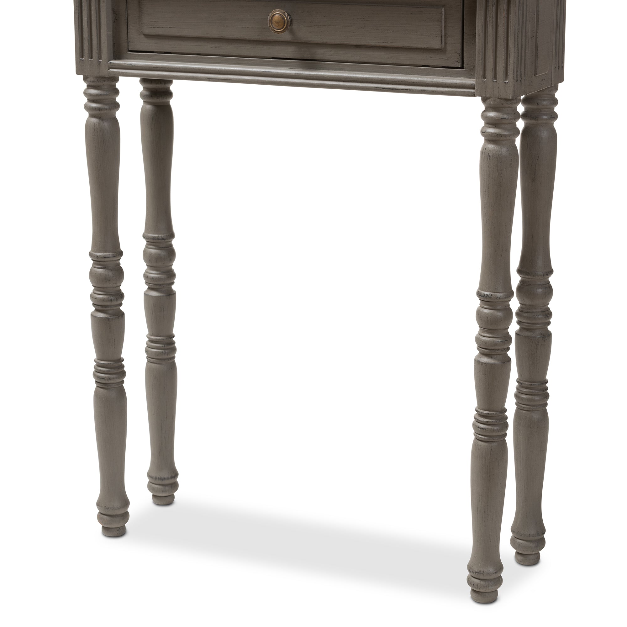 Noemie Country Cottage Farmhouse Brown Finished 1-Drawer Console Table