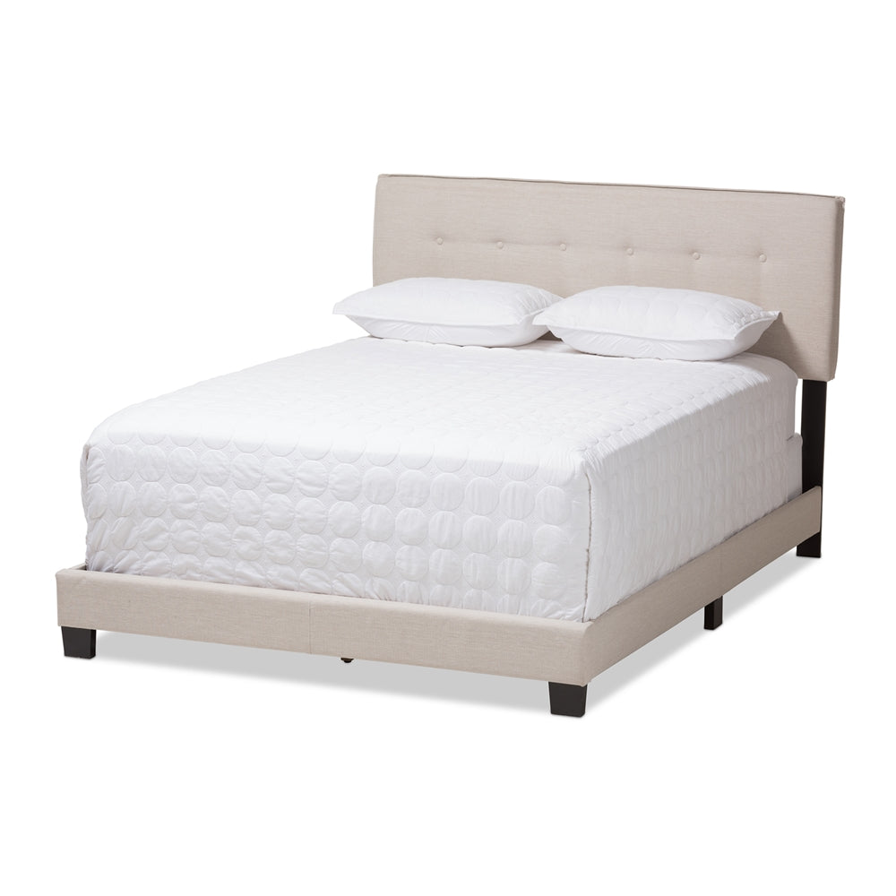 Audrey Light Grey Fabric Upholstered Queen Size Bed