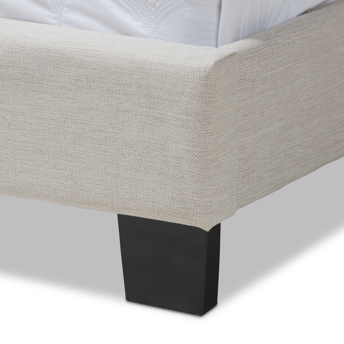 Vivienne Light Beige Fabric Upholstered King Size Bed