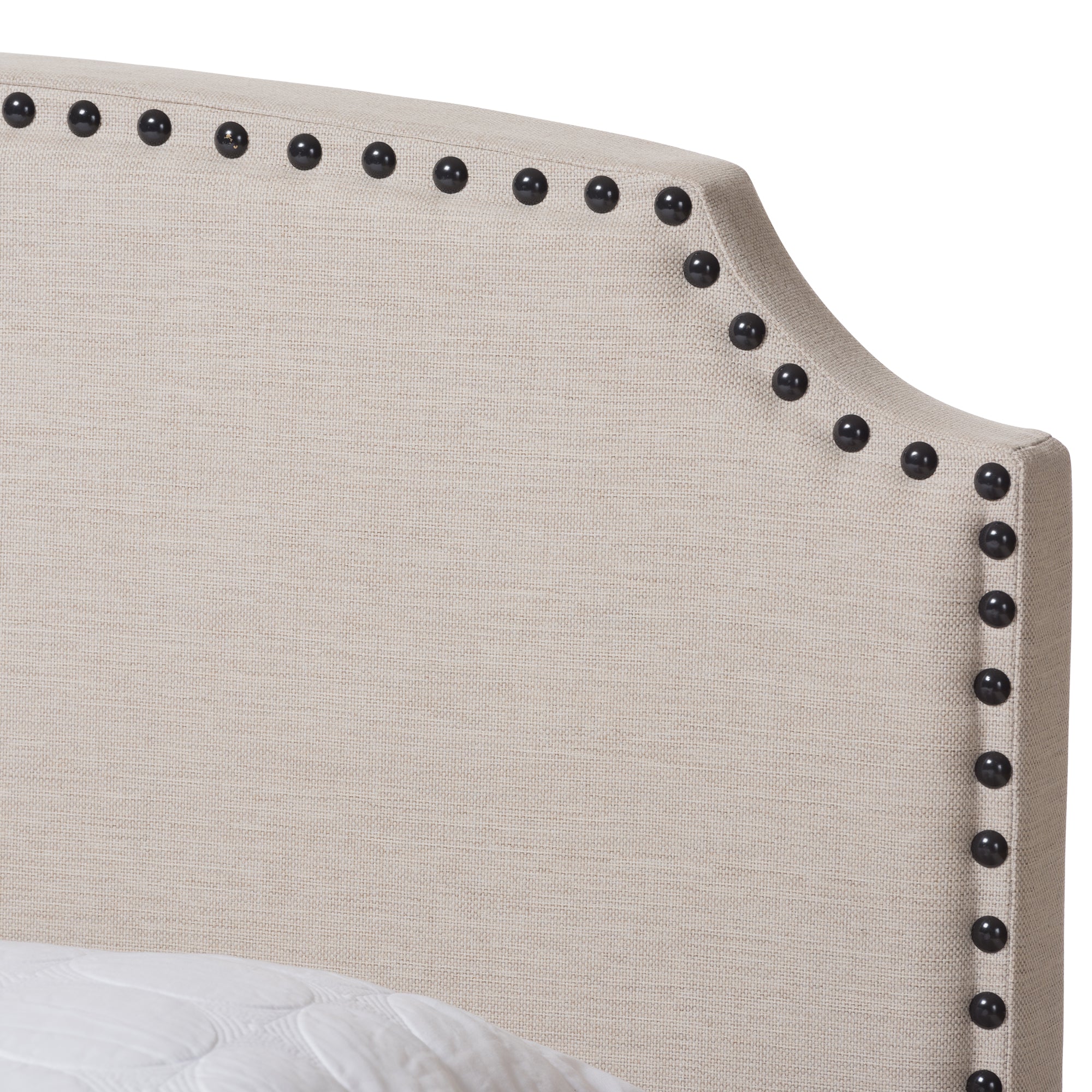Odette Modern And Contemporary Light Beige Fabric Upholstered Full Size Bed