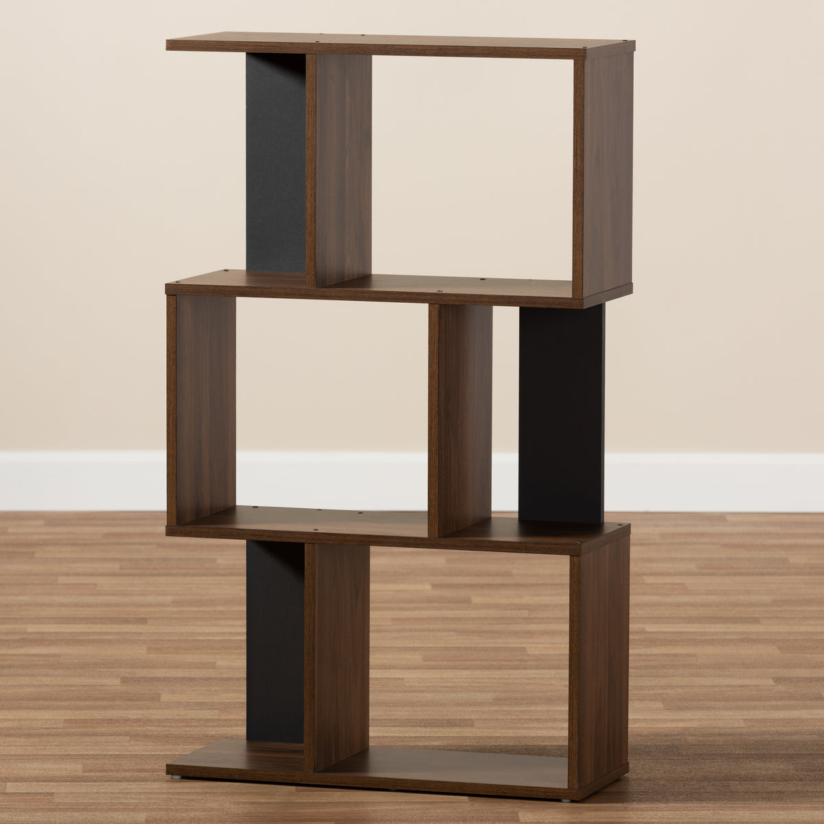 Legende Modern and Contemporary Brown and Dark Grey Finished Display Bookcase