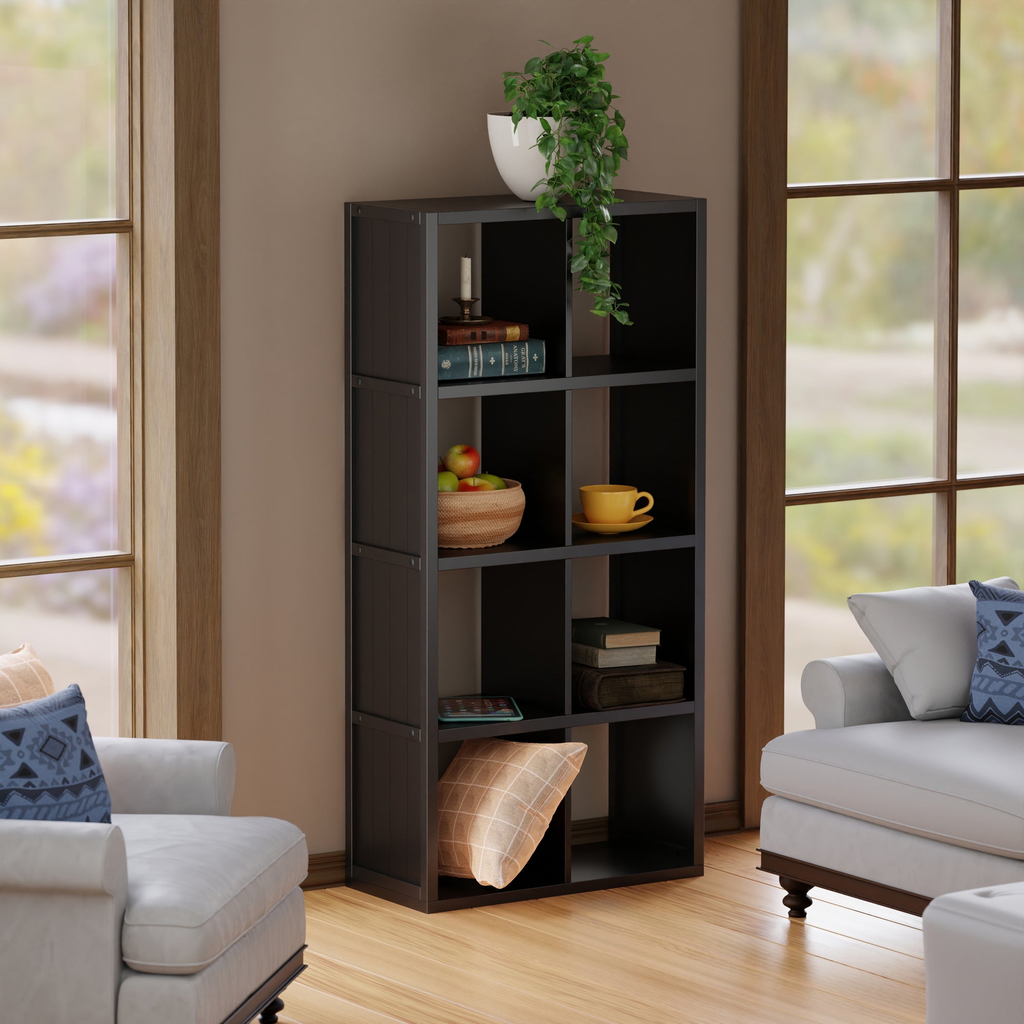 Timothy 4x2 Storage Cube Shelf, Black