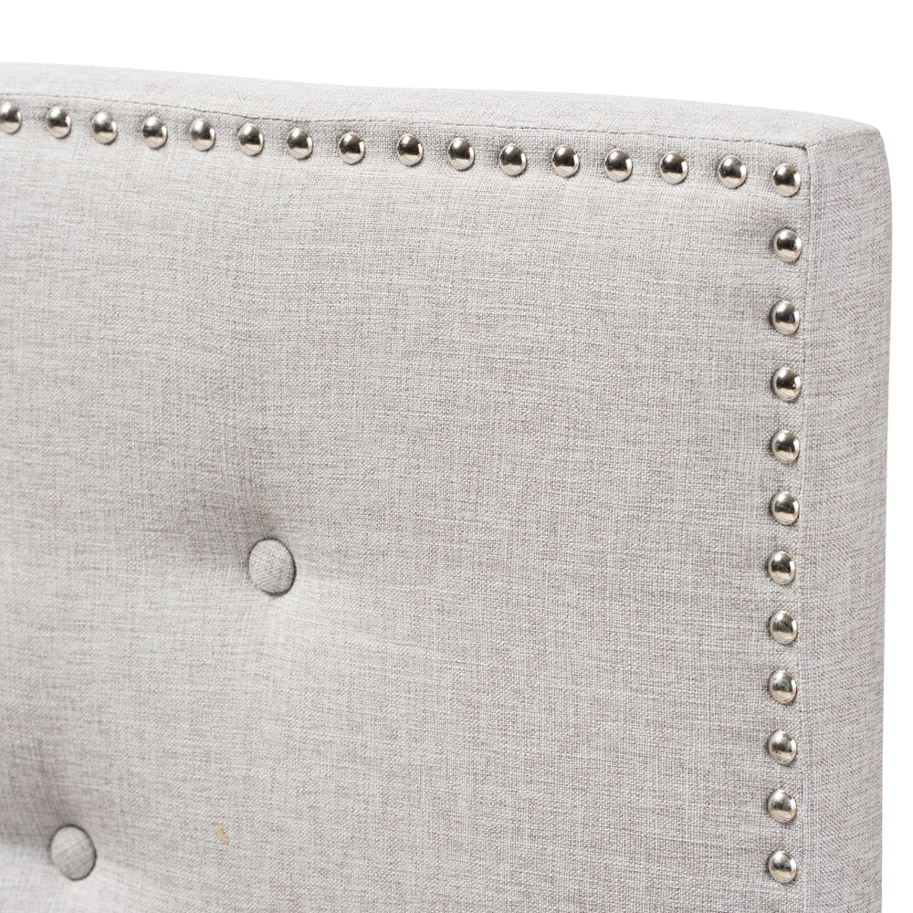Windsor Modern and Contemporary Greyish Beige Fabric Upholstered Twin Size Headboard