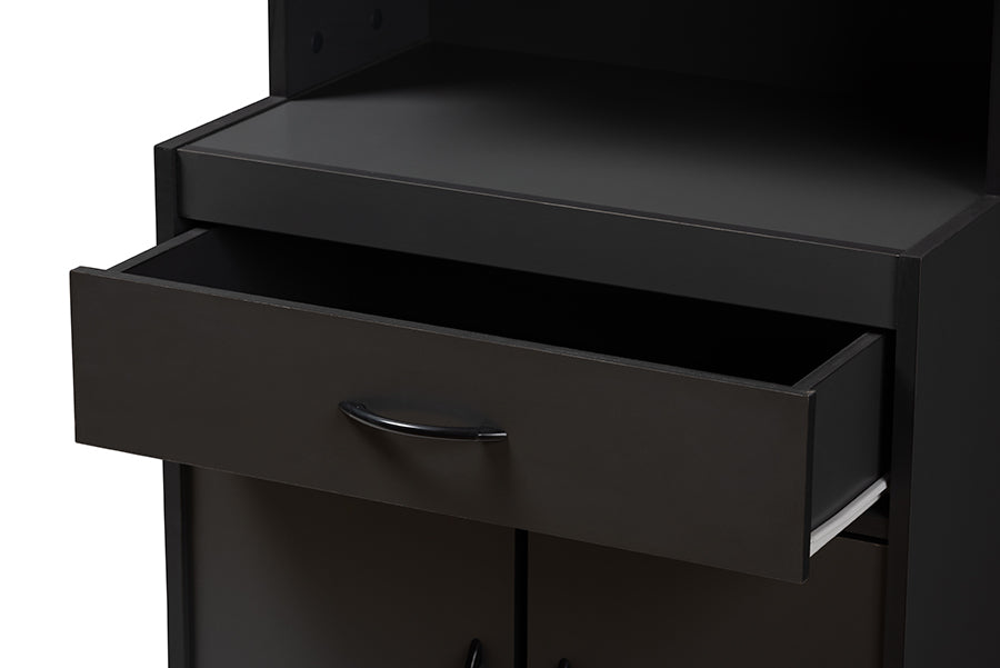Tannis Modern and Contemporary Dark Grey Finished Kitchen Cabinet