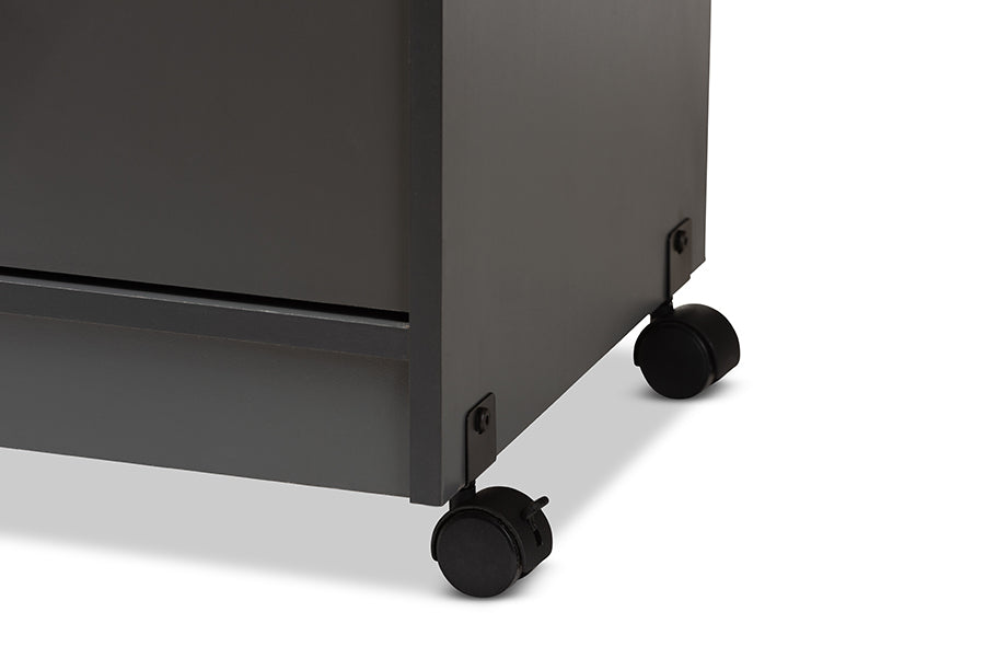 Tannis Modern and Contemporary Dark Grey Finished Kitchen Cabinet