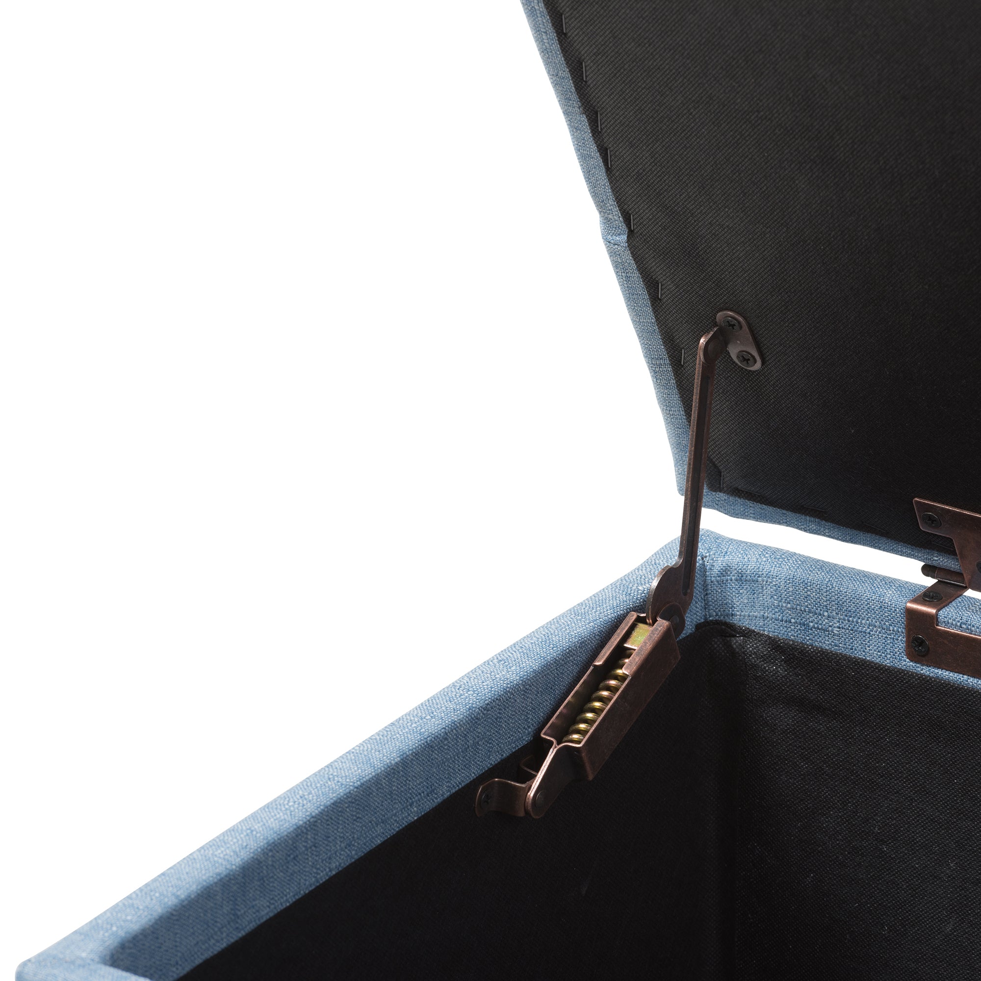 Michaela Modern and Contemporary Light Blue Fabric Upholstered Storage Ottoman