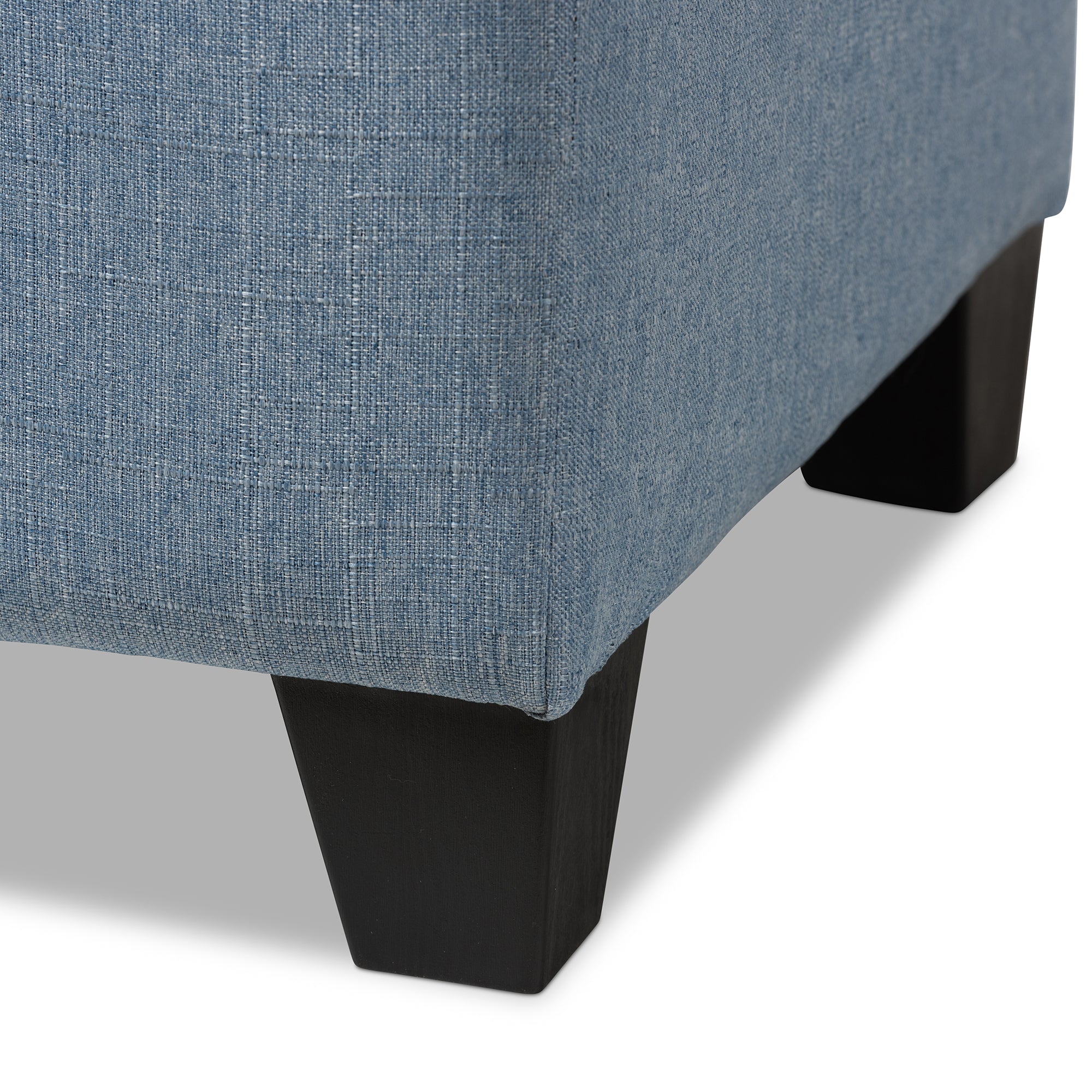 Michaela Modern and Contemporary Light Blue Fabric Upholstered Storage Ottoman