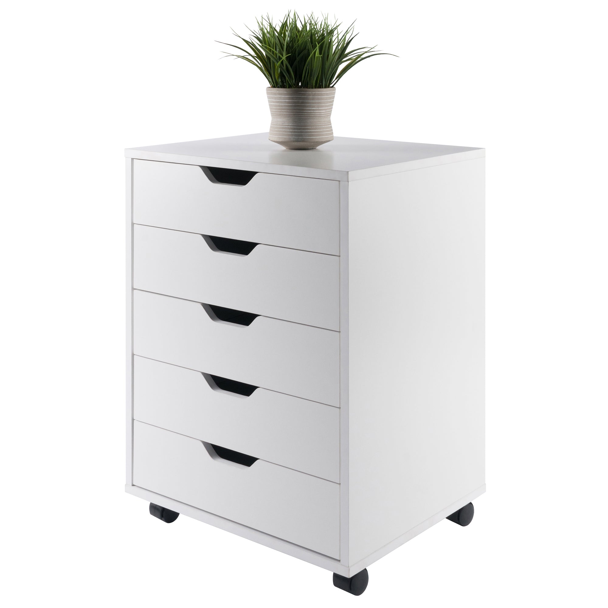 Halifax 5-Drawer Mobile Cabinet, White