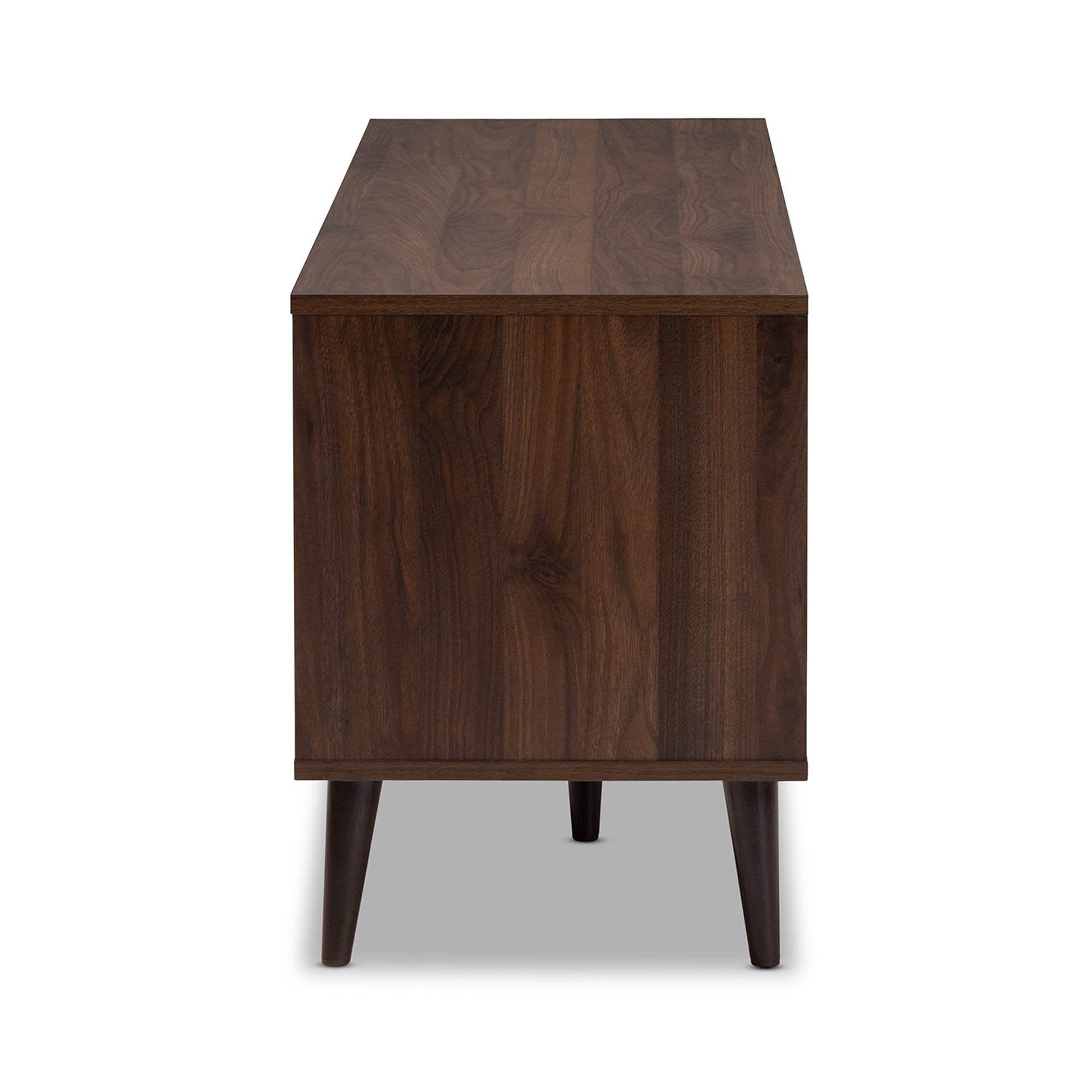 Samuel Mid-Century Modern Brown and Dark Grey Finished TV Stand