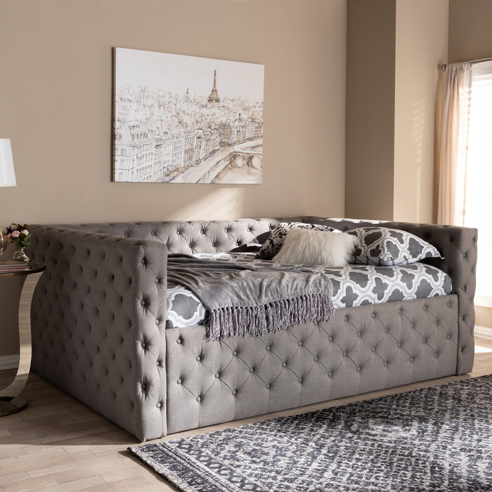 Anabella Grey Fabric Upholstered Queen Size Daybed