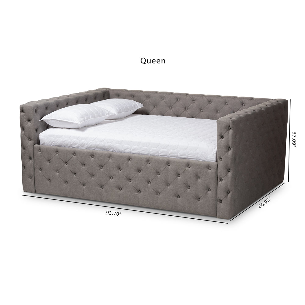 Anabella Grey Fabric Upholstered Queen Size Daybed