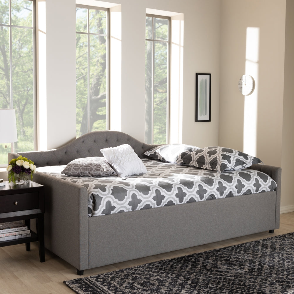 Eliza Grey Fabric Upholstered Queen Size Daybed