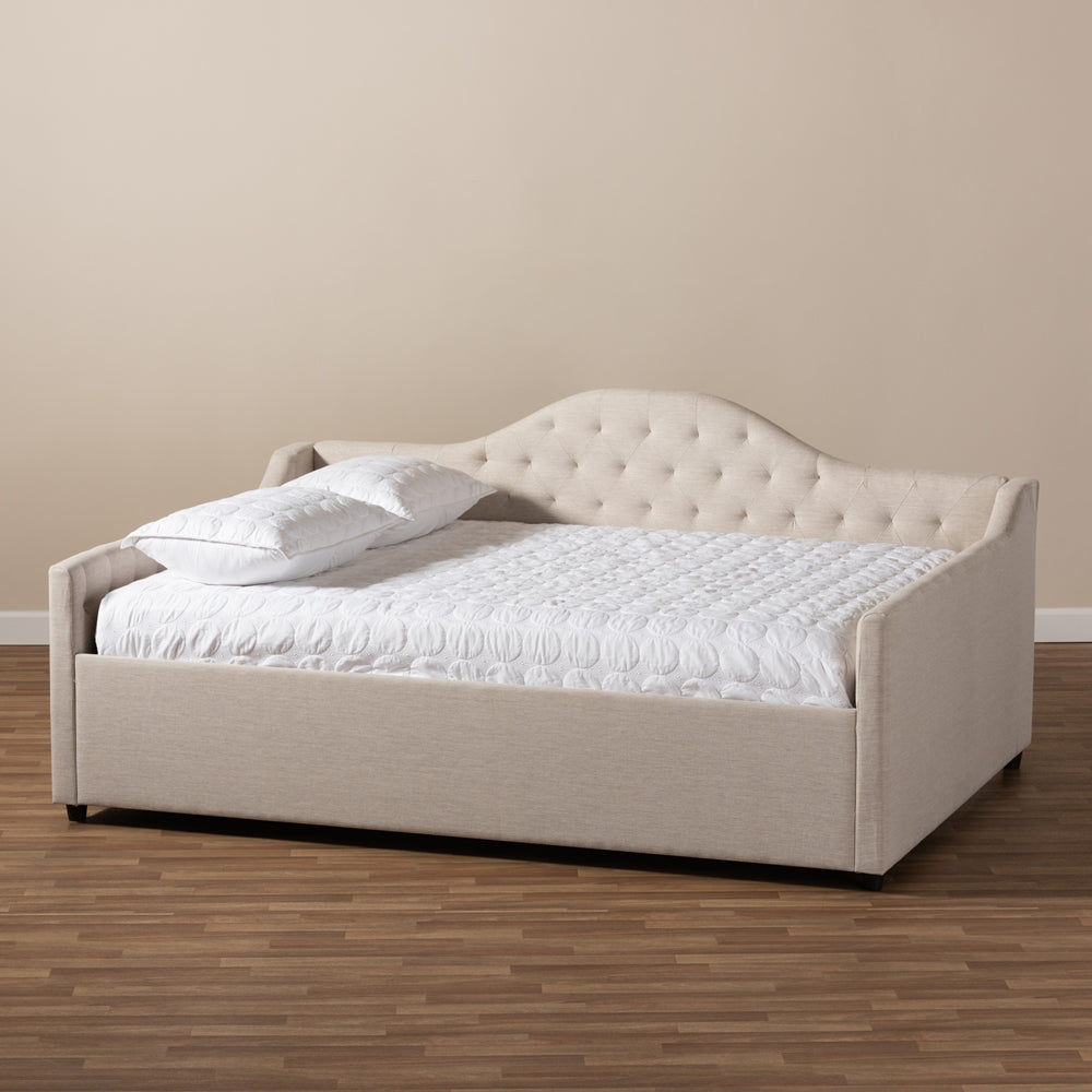 Eliza Light Beige Fabric Upholstered Full Size Daybed