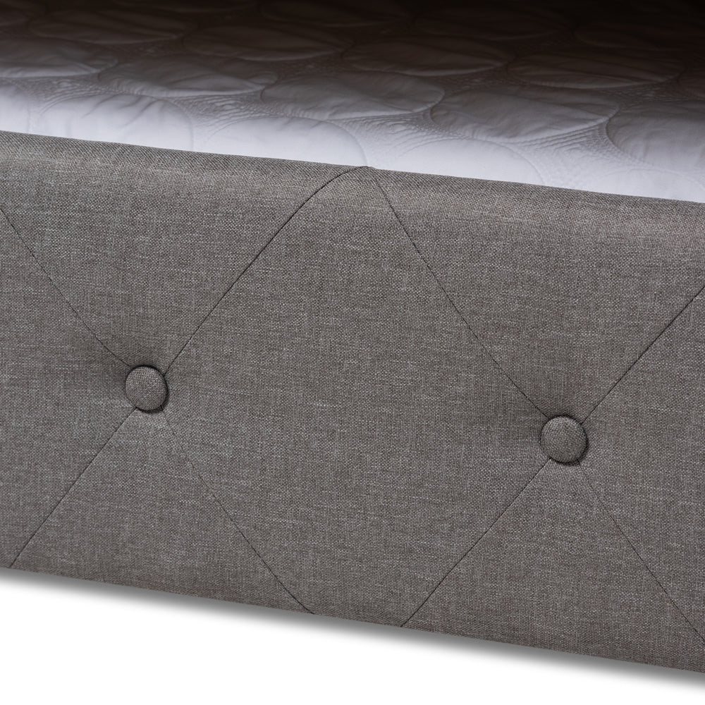 Alena Modern and Contemporary Grey Fabric Upholstered Full Size Daybed with Trundle