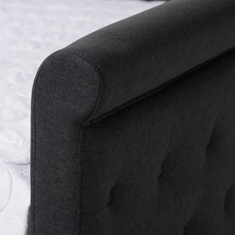 Amaya Dark Grey Fabric Upholstered Queen Size Daybed