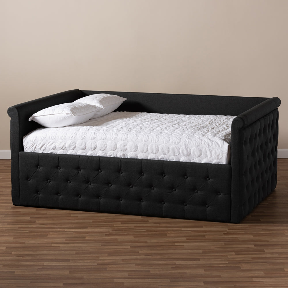 Amaya Dark Grey Fabric Upholstered Queen Size Daybed