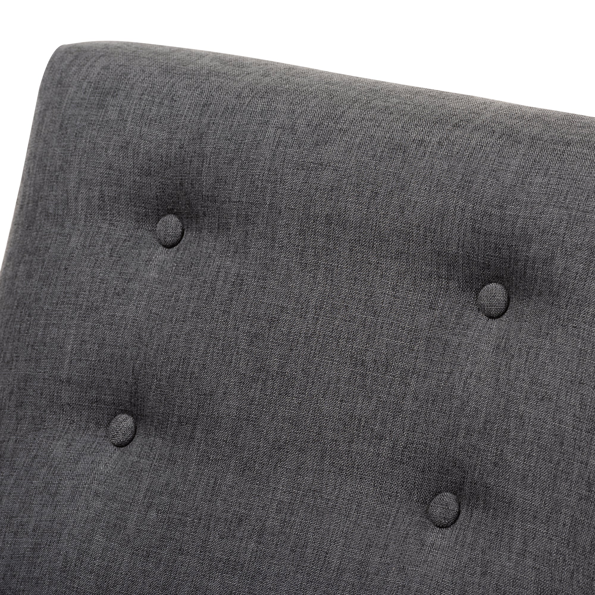 Perris Mid-Century Modern Dark Grey Fabric Upholstered Walnut Wood Lounge Chair
