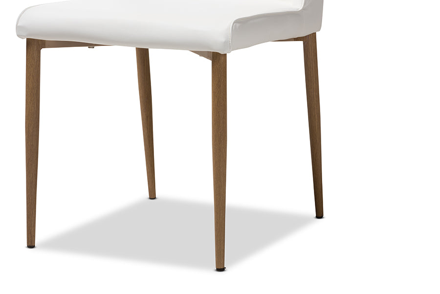 Chandelle Modern and Contemporary White Faux Leather Upholstered Dining Chair (Set of 4)