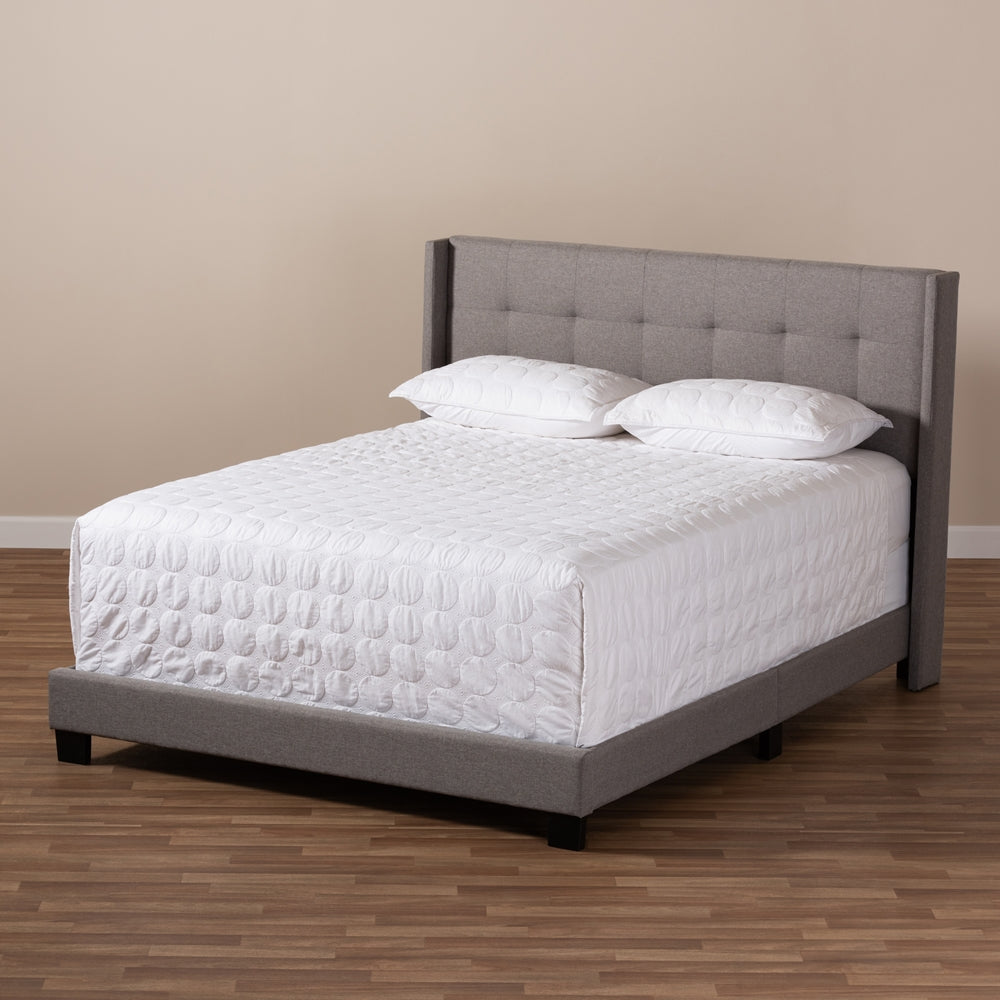 Lisette Grey Fabric Upholstered King Size Bed