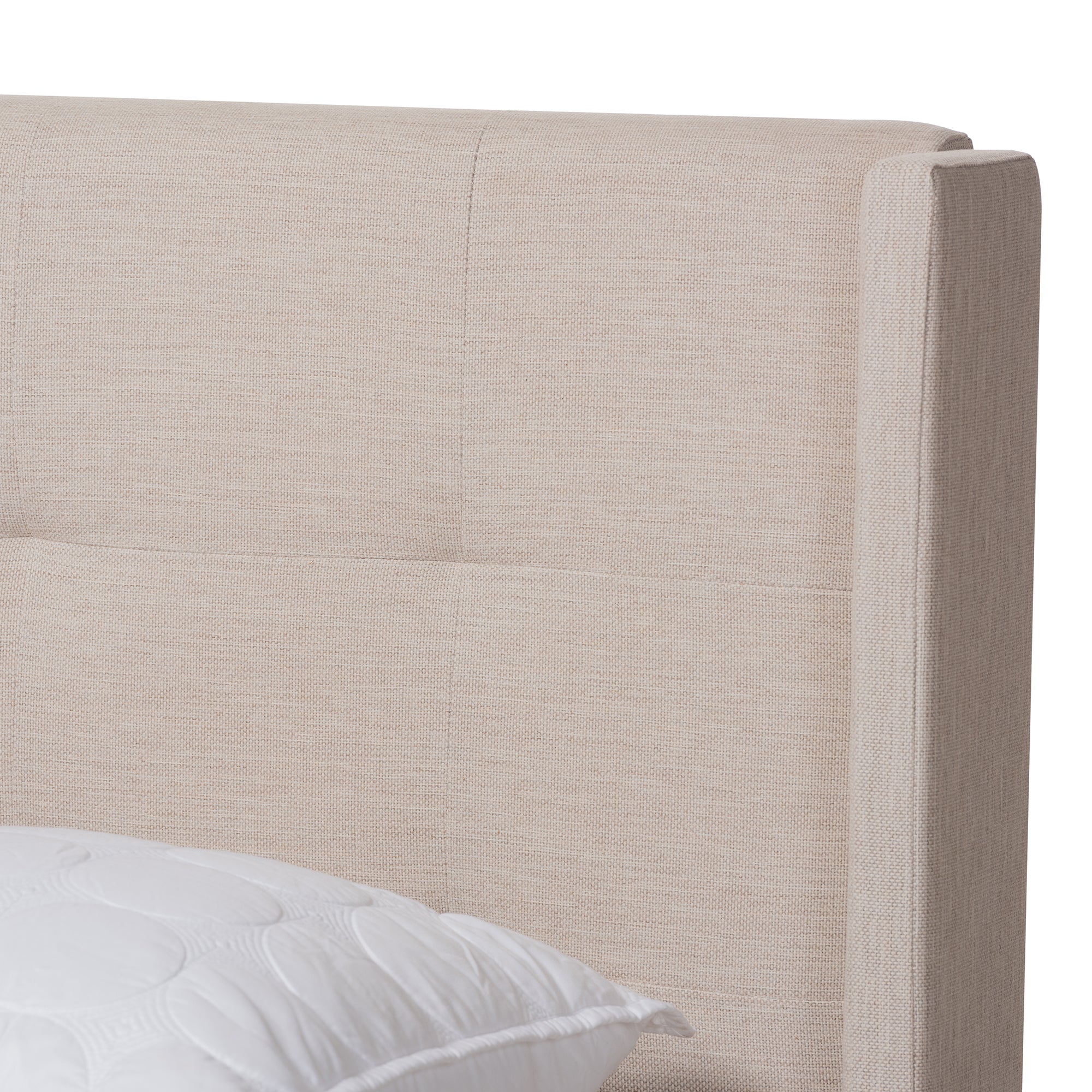 Lisette Modern and Contemporary Beige Fabric Upholstered King Size Bed
