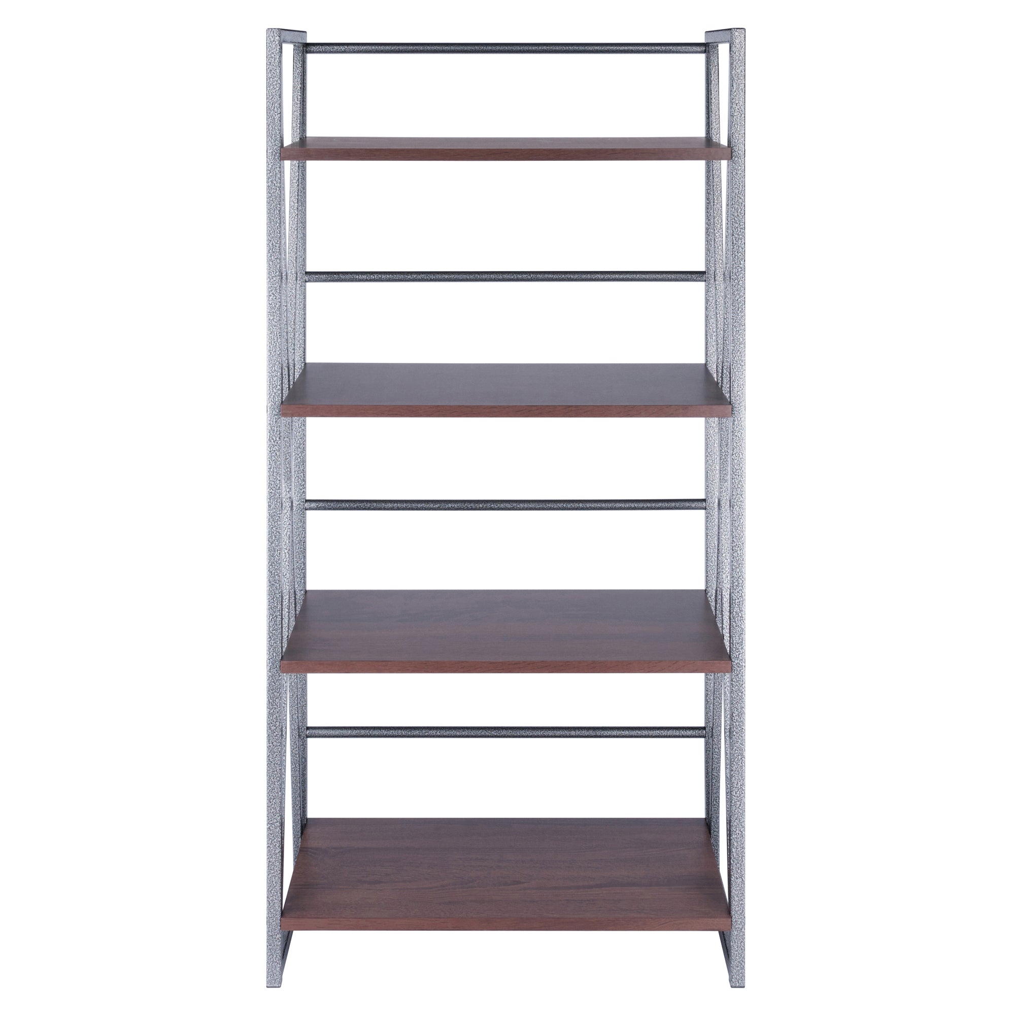 Isa 4-Tier Shelf, Graphite and Walnut