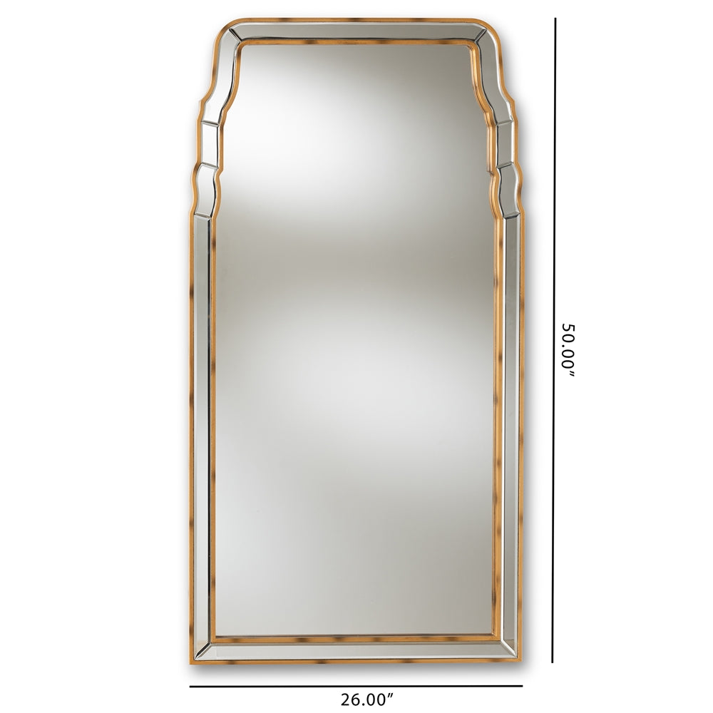Alice Modern and Contemporary Queen Anne Style Antique Gold Finished Accent Wall Mirror