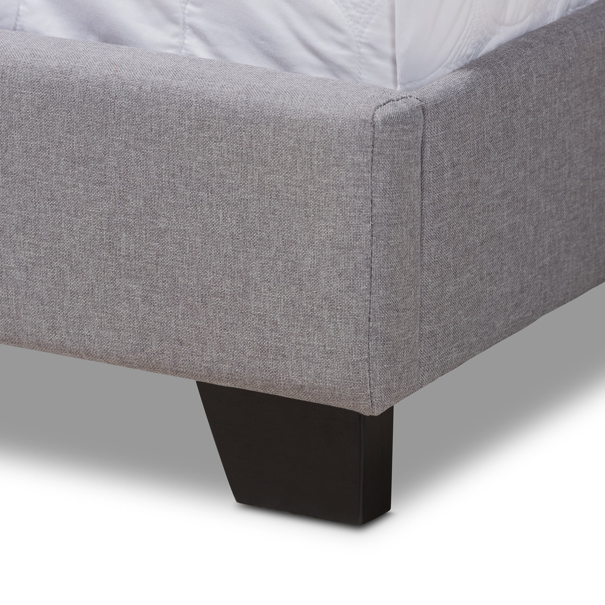 Aden King Size Grey Fabric Bed – Contemporary Style with Tufted Headboard