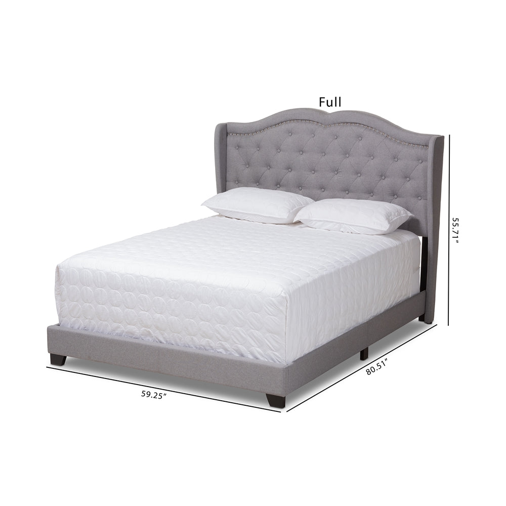 Aden Grey Fabric Upholstered Full Size Bed