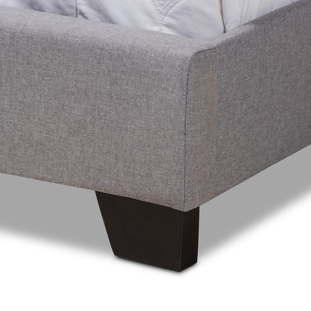 Alesha Grey Fabric Upholstered King Size Bed