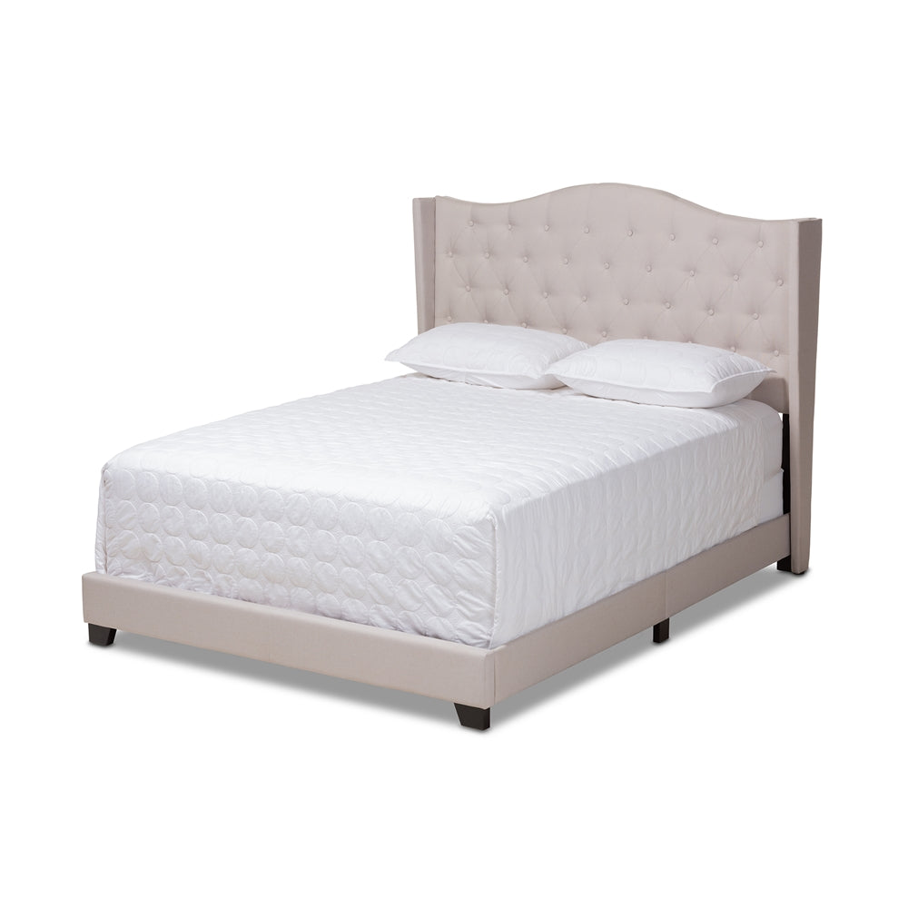 Alesha Grey Fabric Upholstered King Size Bed