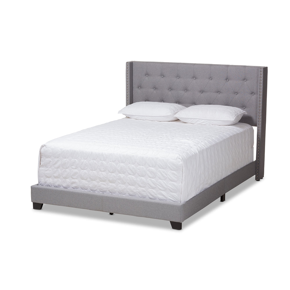 Brady Charcoal Grey Fabric Upholstered Queen Size Bed