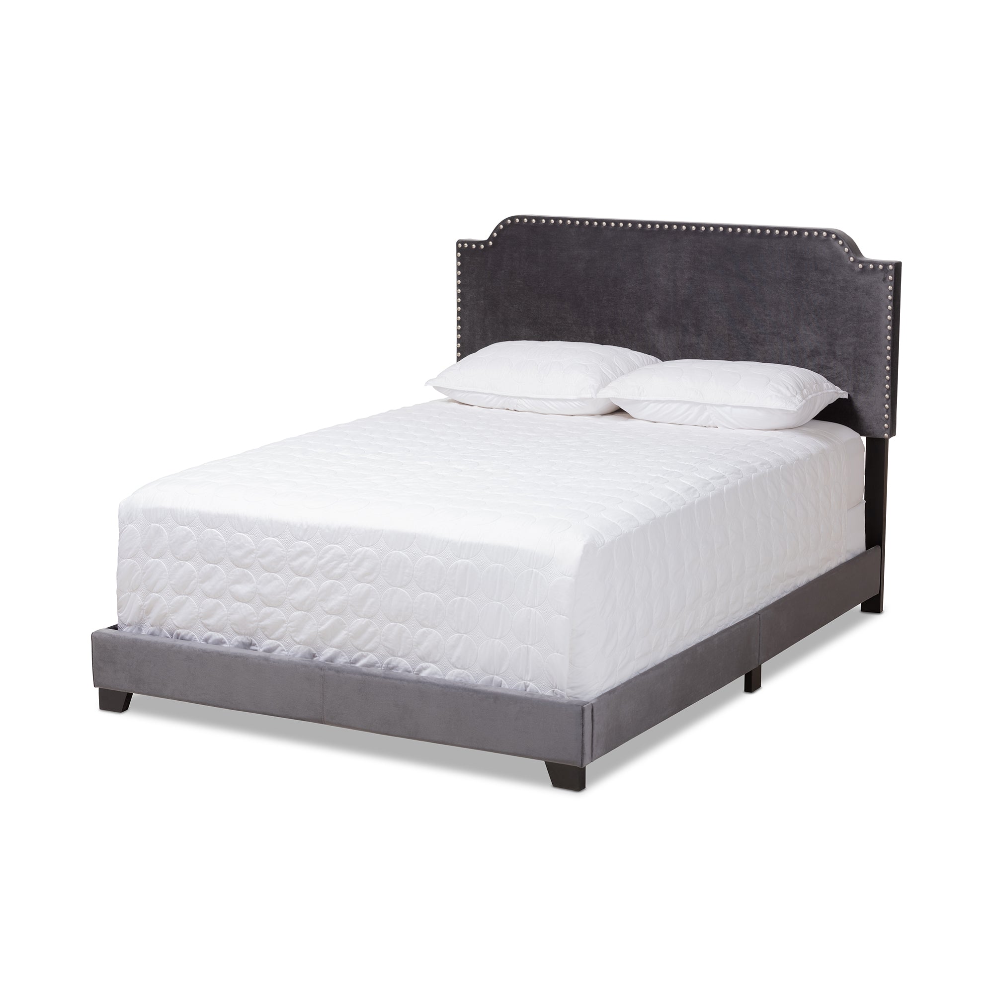 Darcy Dark Grey Velvet Upholstered King Size Bed
