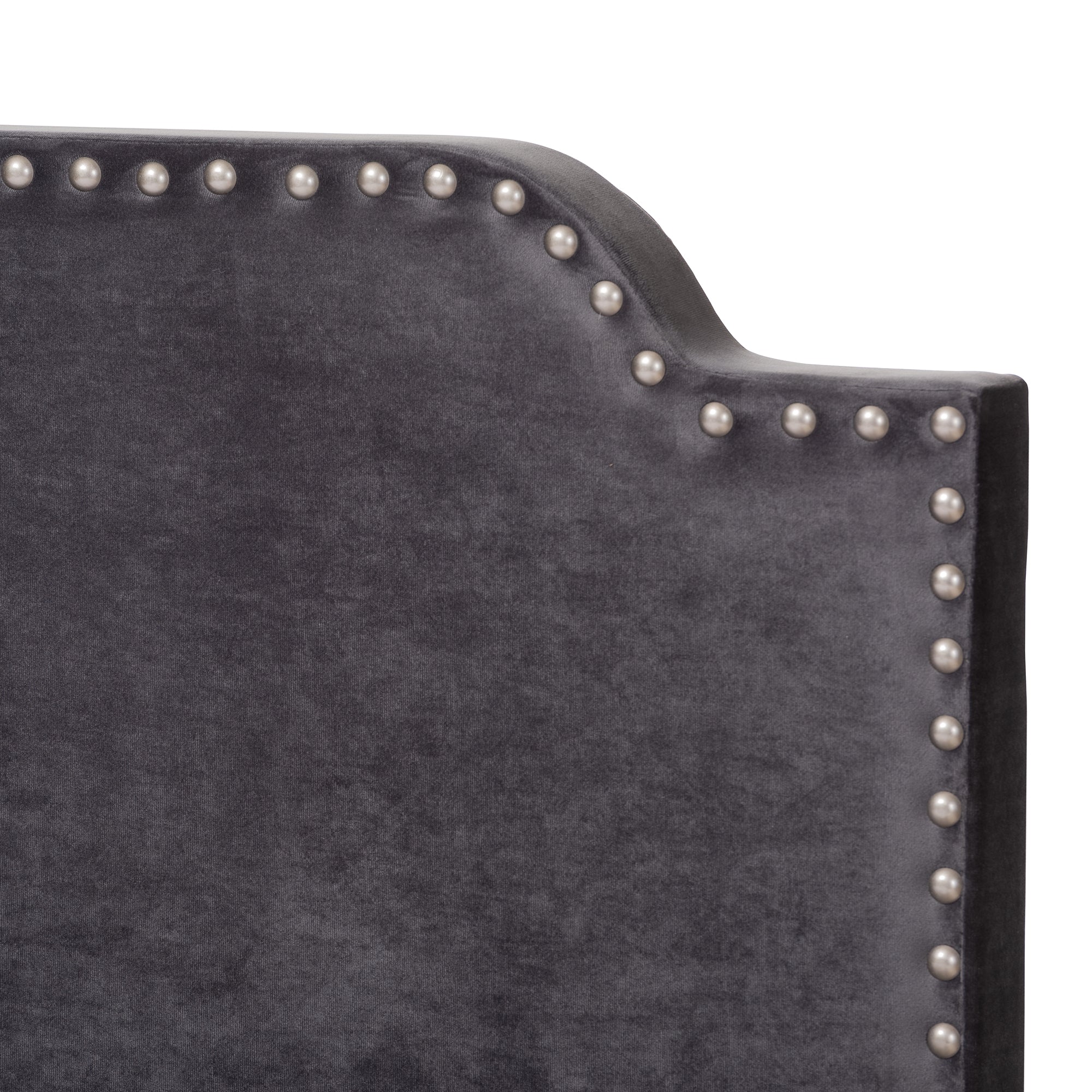 Darcy Dark Grey Velvet Upholstered King Size Bed