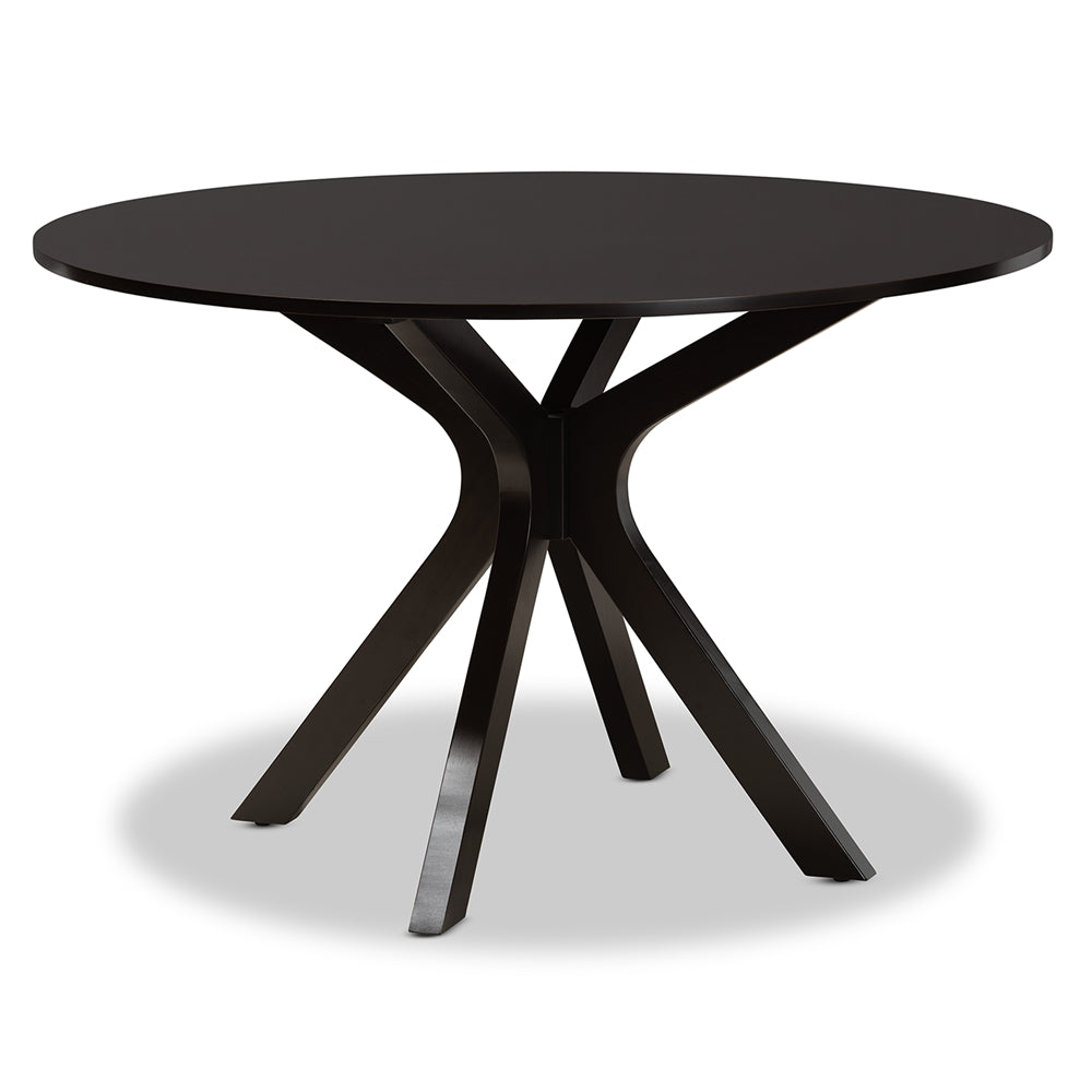 Carlin Modern Transitional Grey Fabric Upholstered and Dark Brown Finished Wood 7-Piece Dining Set