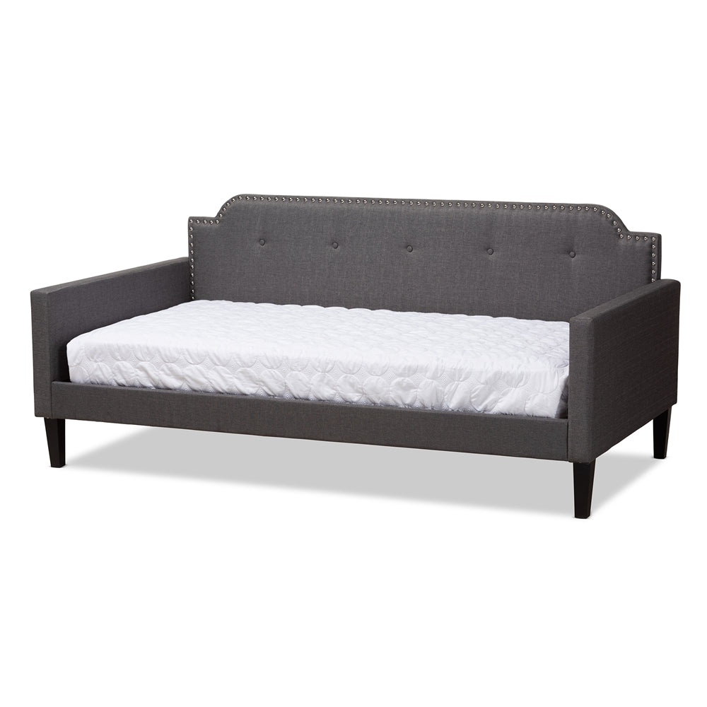 Packer Grey Fabric Upholstered Twin Size Sofa Daybed