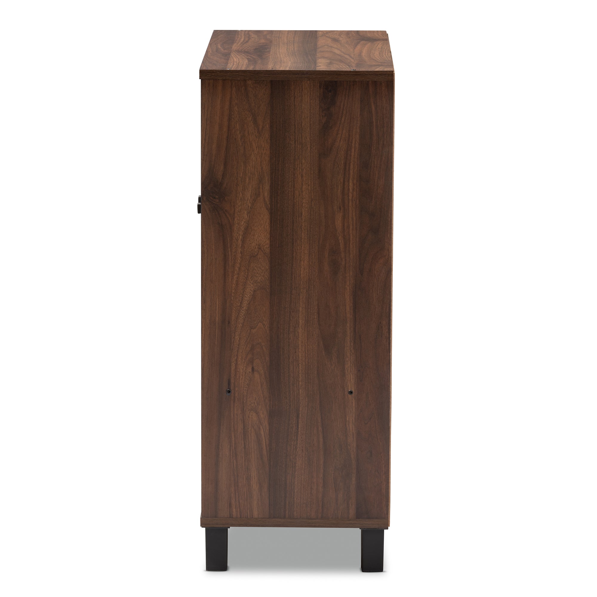 Rossin Modern and Contemporary Walnut Brown Finished 2-Door Wood Entryway Shoe Storage Cabinet