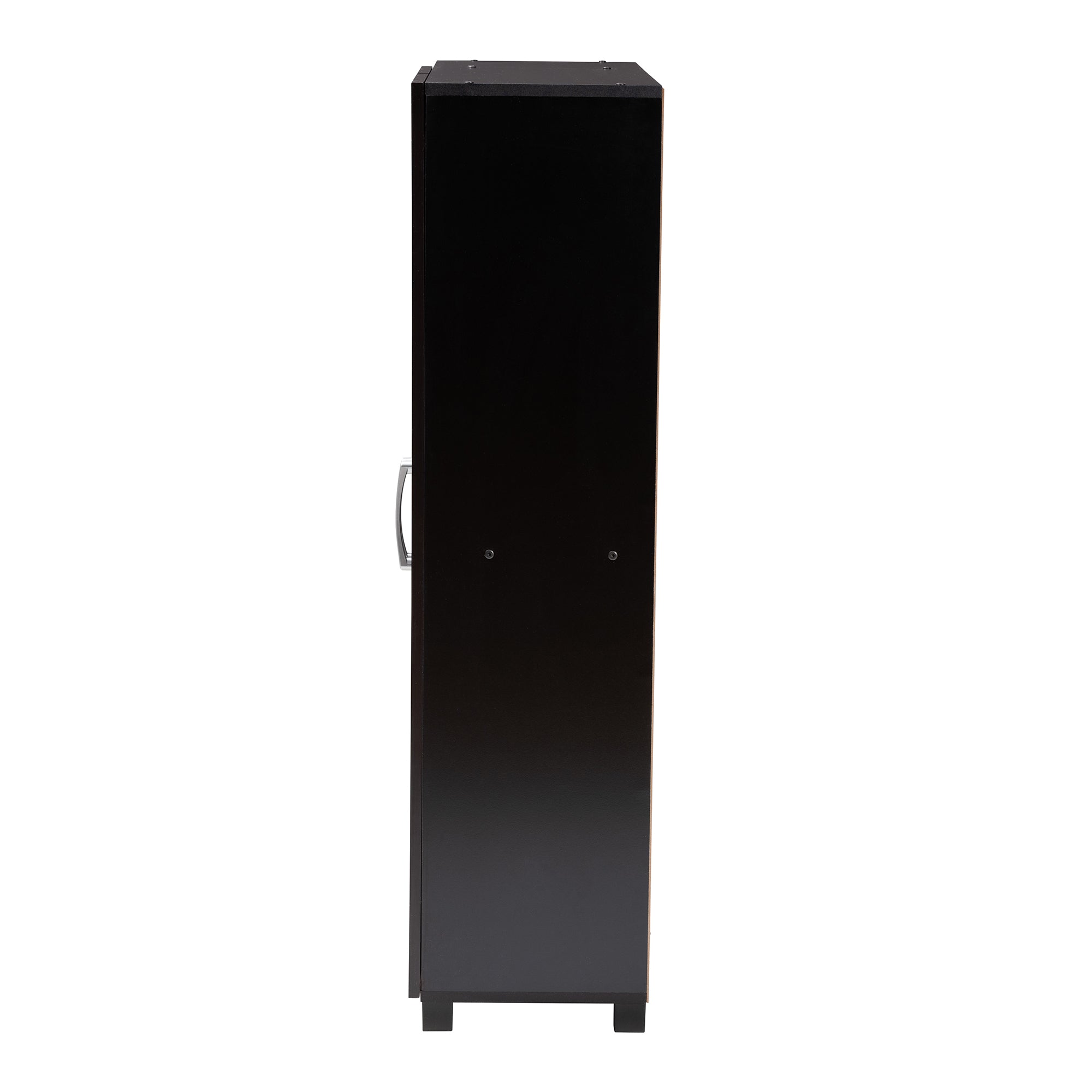 Marine Modern and Contemporary Two-Tone Wenge and Black Finished 2-Door Wood Entryway Shoe Storage Cabinet with Open Shelves