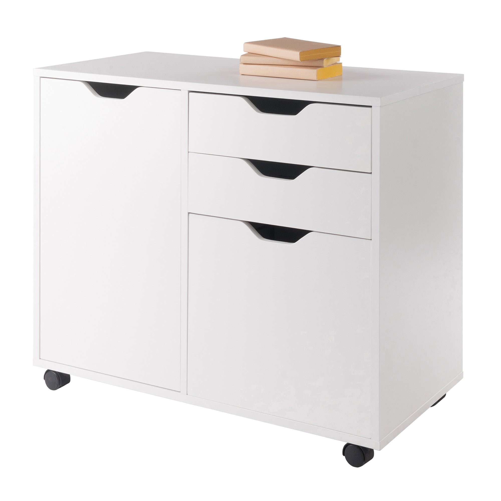 Halifax 2-Section Mobile Filing Cabinet, White