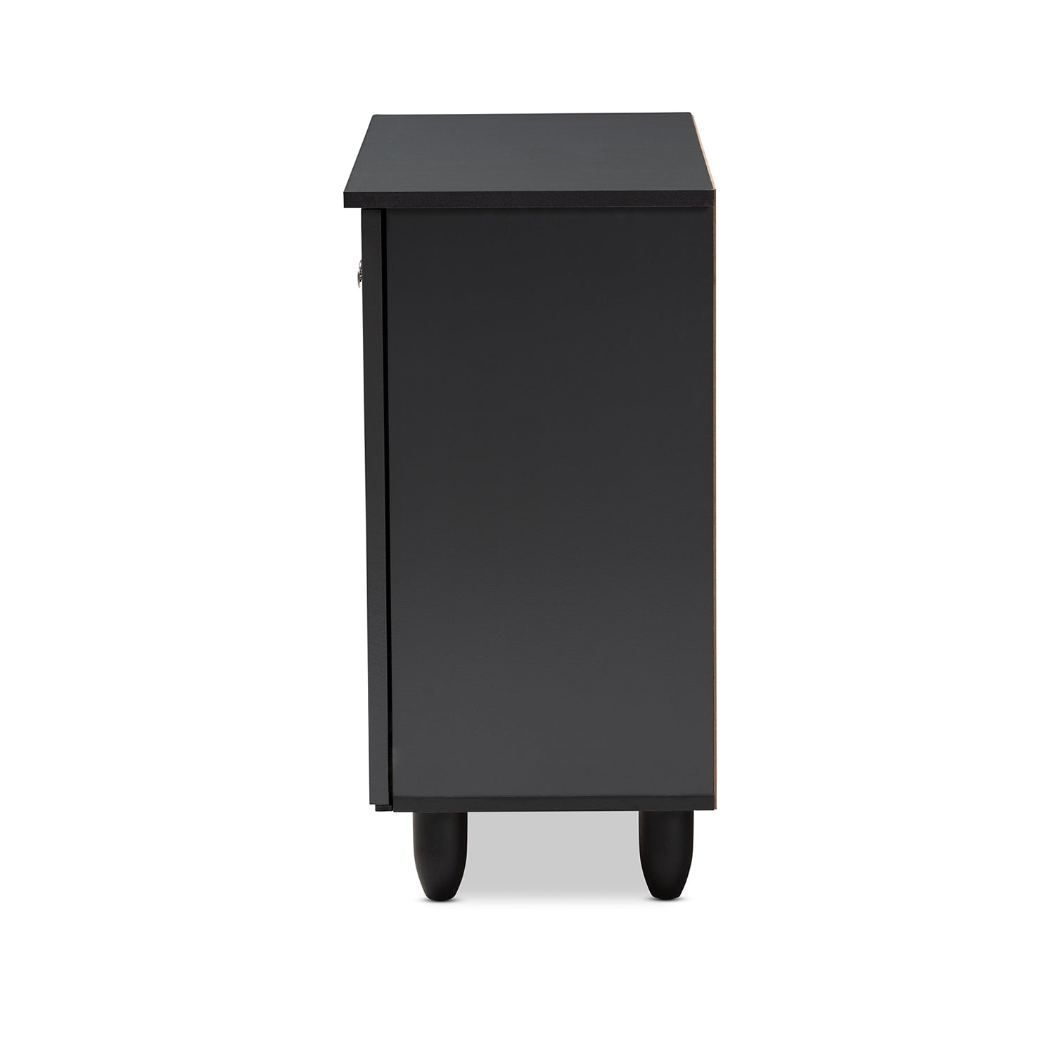 Winda Modern and Contemporary Dark Grey 2-Door Wooden Entryway Shoe Storage Cabinet