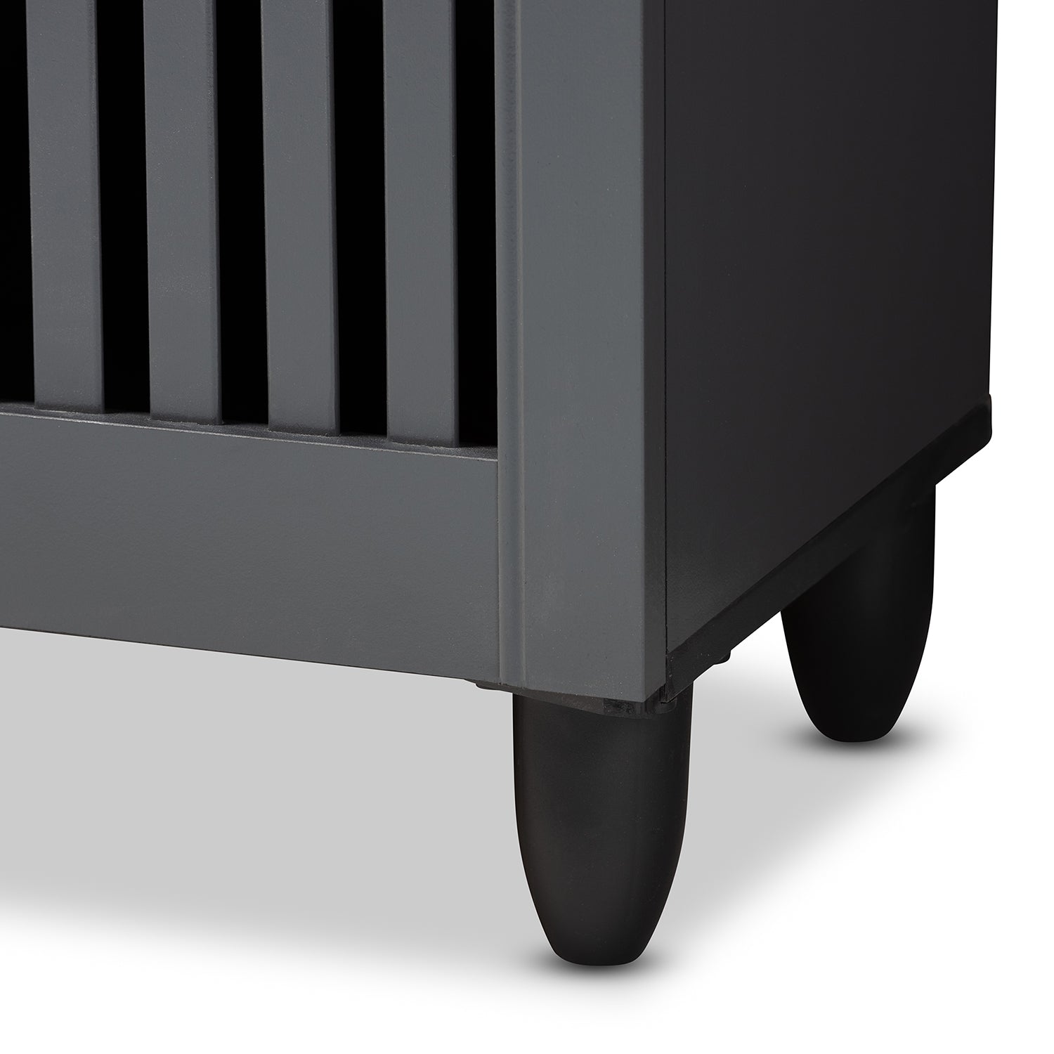 Fernanda Modern and Contemporary Dark Grey 3-Door Wooden Entryway Shoe Storage Wide Cabinet
