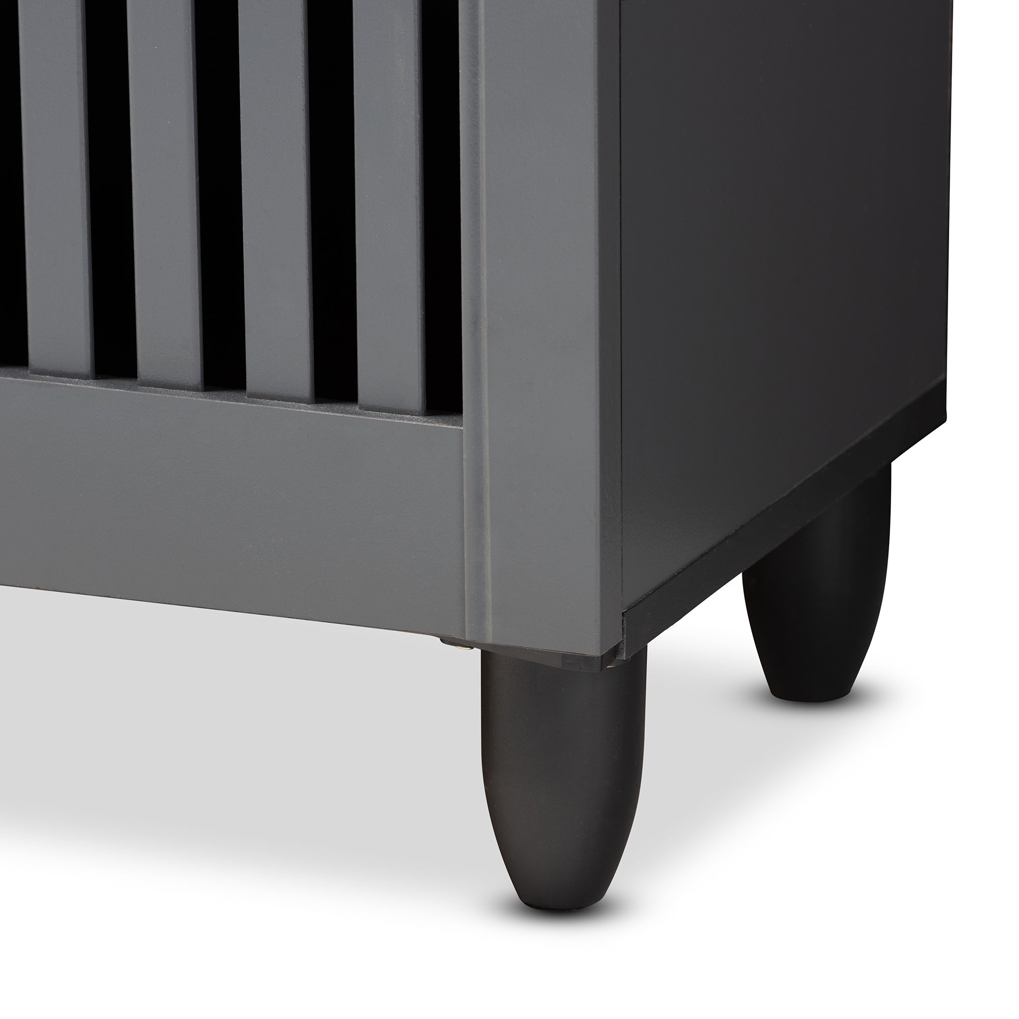 Fernanda Modern and Contemporary Dark Gray 4-Door Wooden Entryway Shoe Storage Cabinet