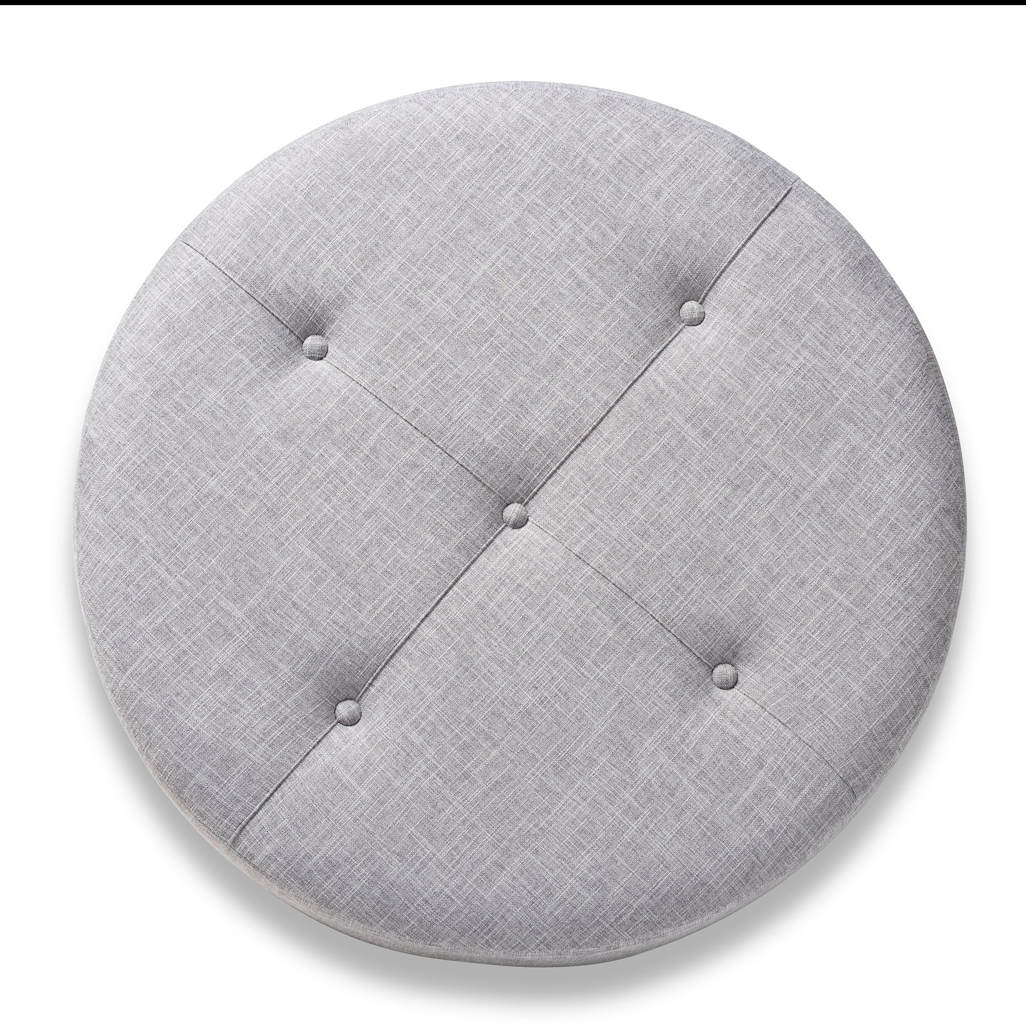 Vinet Modern and Contemporary Light Gray Fabric Upholstered Natural Wood Cocktail Ottoman