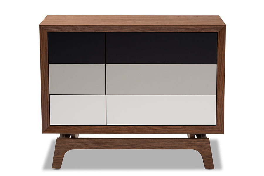 Svante Mid-Century Modern Multicolor Finished Wood 6-Drawer Chest