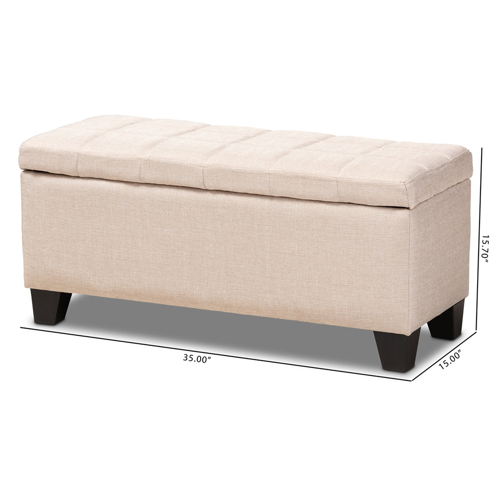 Fera Modern and Contemporary Fabric Upholstered Storage Ottoman