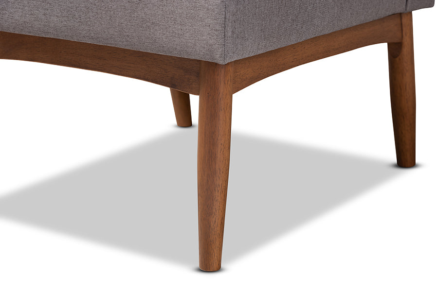 Arvid Mid-Century Modern Gray Fabric Upholstered Wood Dining Chair