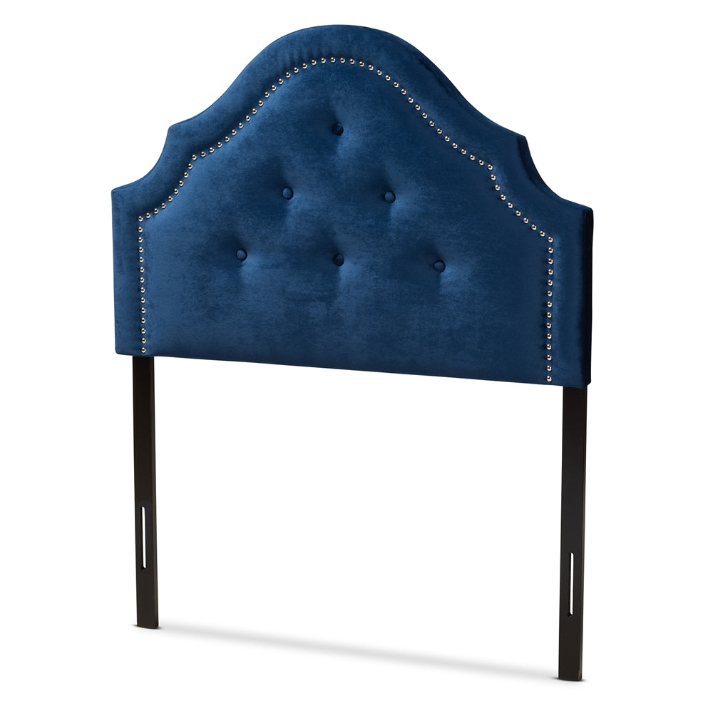 Cora Modern and Contemporary Royal Blue Velvet Fabric Upholstered Twin Size Headboard