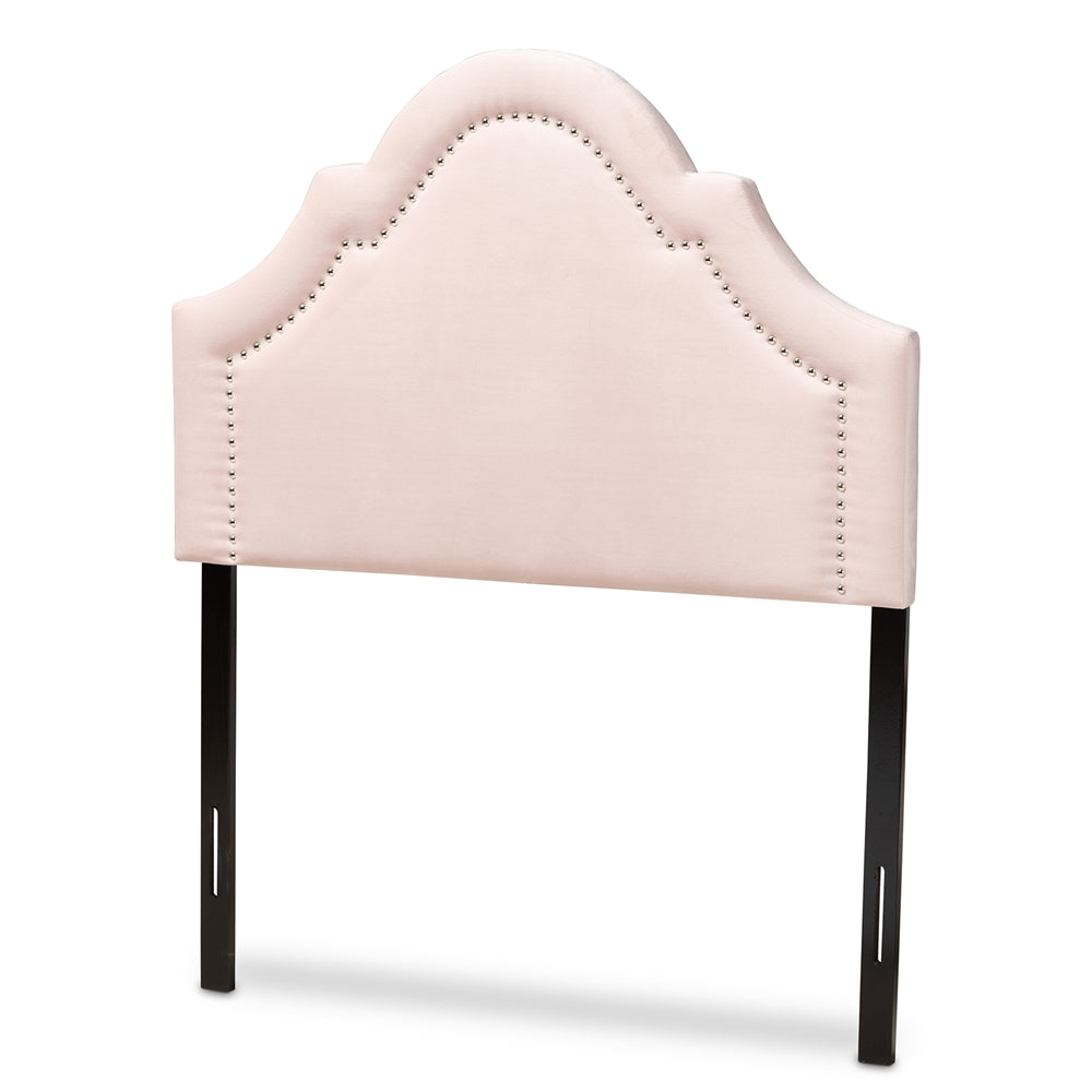 Rita Modern and Contemporary Light Pink Velvet Fabric Upholstered Twin Size Headboard