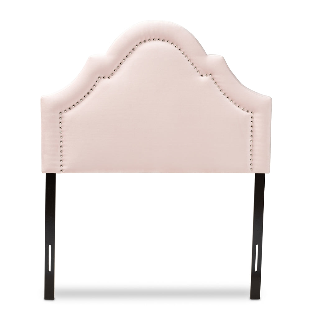Rita Modern and Contemporary Light Pink Velvet Fabric Upholstered Twin Size Headboard